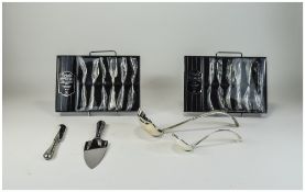 Butler of Sheffield, Craftsman In Fine Cutlery - ( 6 ) Boxed Cutlery Sets. As New Condition.