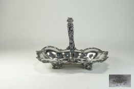 American Late 19th Century Silver Plated Swing Handle Basket / Bowl. Makers F.B.