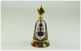 Royal Crown Derby Imari Pattern Hand Bell. Pattern Num 1128. Date 1991. 4.75 Inches High.
