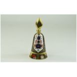Royal Crown Derby Imari Pattern Hand Bell. Pattern Num 1128. Date 1991. 4.75 Inches High.