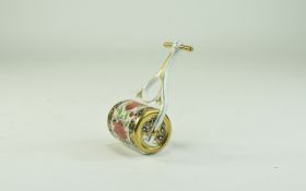 Royal Crown Derby Paperweight ' Garden Roller ' Date 1996. Excellent Condition with Box. Height 4.