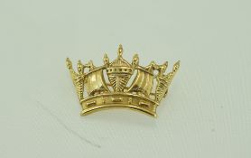 Elizabeth 11 Nice Quality 9ct Gold Set Crown / Coronet Brooch. Fully Hallmarked - Sheffield. 1.