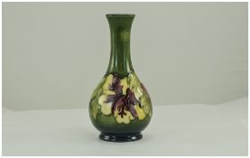 W. Moorcroft Small Vase ' Hibiscus ' Various Designs, Colours on Green Ground.