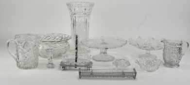Collection Of Clear Glass Comprising Vases, Bowls,