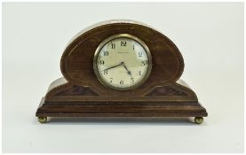 Edwardian Inlaid Shaped Mantle Clock, Dial Marked Mappin And Webb London,