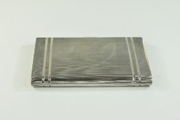 A Fine Quality Engine Turned Gentleman's Silver Cigarette Case with Gilt Interior.