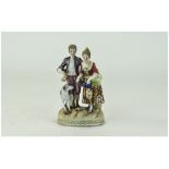 Dresden - Fine Late 19th Century Hand Painted Porcelain Figure - Couple In 18th Century Costume,