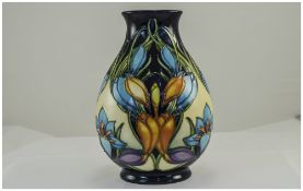 Moorcroft - Ltd Edition and Numbered M.C.C. 2005 Ovoid Shaped Vase ' Spring Pearl ' Pattern.