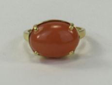 Peach Moonstone Solitaire Ring, 9.