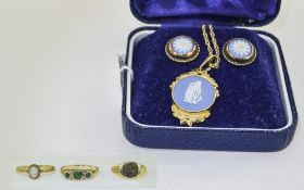 Small Collection Of Jewellery Comprising Silver Wedgwood Earrings,