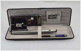 Mont Blanc Turbo Brushed Steel Fountain Pen,