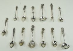 A Very Fine Collection of Antique and Vintage Ornate Designed Swedish and Dutch Silver Spoons ( 12