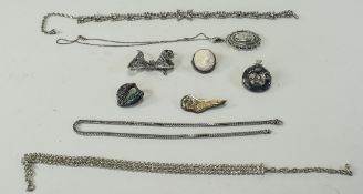 A Good Vintage Collection of Assorted Costume Jewellery, Some Items Set In Hallmarked Silver.
