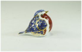 Royal Crown Derby Paperweight ' Robin ' Gold Stopper. Date 1997. 1st Quality / Excellent Condition.
