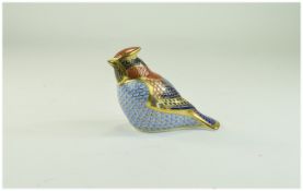 Royal Crown Derby Paperweight ' Wax Wing ' Gold Stopper. Date 1995.