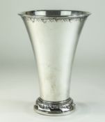 Swedish - Silver C.G. Hallberg - Stylish Impressive Vase, Flared Shape.