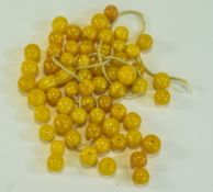 Early 20thC Small Butterscotch Amber Beads,