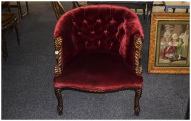 Carved And Upholstered Tub Chair,