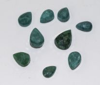 Selection of Sri Lankan Natural Cut Tear Drop Emeralds for Necklaces ect. 88 Carats in total.