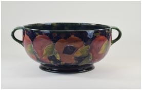 William Moorcroft Signed Large Twin Handled Bowl ' Pomegranate and Berries ' Pattern. c.1916-1920's.
