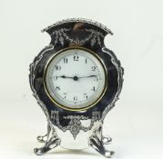 Lloyd Payne and Amiel Impressive Silver Plated Mantel Clock. c.1900-1910. 8 Day Key Wind Movement.