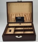 Stratton - Deluxe Lidded Jewellery Box with Fitted Interior and Two Compartments, Chrome Lock. 3.
