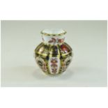 Royal Crown Derby Old Imari Pattern Small Vase. Pattern Num 1128. Date 1998. 3 Inches High.