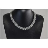 Diamonique CZ and Silver Multi Cut Neckl