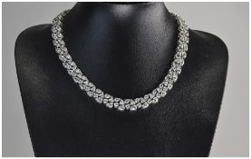 Diamonique CZ and Silver Multi Cut Neckl