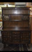 20thC Oak Dresser And Rack,