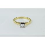18ct Gold Set Single Stone Diamond Ring,