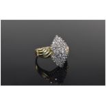 14ct Gold Marquise Shaped Heavy and Impr