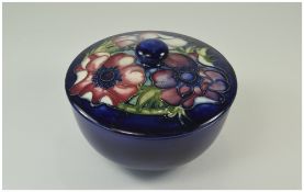 W. Moorcroft Lidded Bowl ' Anemone ' Des