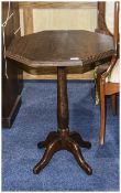 Early 20thC Octagonal Table, Height 29 I