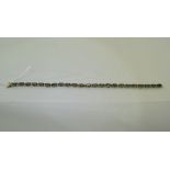 9ct Gold Tennis Bracelet Set With Blue F