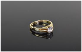 18ct Gold Set Single Stone Diamond Ring.