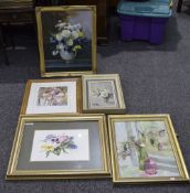 Collection Of 5 Framed Pictures, 2 Oil O