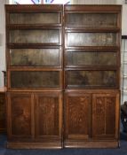 Two Early 20thC Barristers Stacking Bookshelfs A Pair Of Matching Golden Oak Stacking Bookshelves,