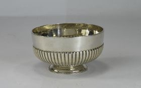 A Fine Quality Silver Footed Bowl With Half Body, Hallmark London 1884, Maker W. Evans, Size 2.