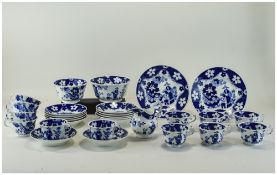 Early 19thC Blue & White Teaset Chinoiserie Decorated Pottery,