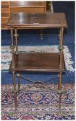 Mahogany Two Tier Side Table With Brass Supports And Fittings,