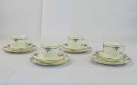 Shelley 12 Piece Part Tea Set Comprises 4 Trios 'Jewell And Chain' Patteren Number 8910 circa.