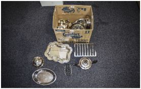 Mixed Lot Of Silver Plated Items, Comprising Trays, Toast Racks, Bowls, Kettle,