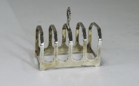 Art Deco Silver 4 Tier Toast Rack, Hallmark Sheffield 1933, 2.