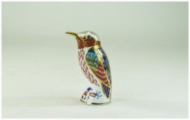 Royal Crown Derby Paperweight ' Humming Bird ' Gold Stopper. Date 1993. 4 Inches High.