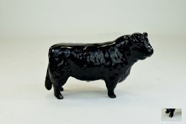 Beswick Bull Figure ' Galloway Bull ' Black Gloss. Model 1746A. Designer A. Gredington.