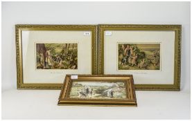 Three Framed Birket Foster Prints The Fern Gatherers,