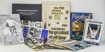 Preston North End FC Related Items, Comprising Football Programmes, Scrap Books,