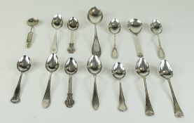 A Vintage Collection of Swedish Silver Spoons ( 14 ) In Total.