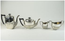 Edwardian Silver Plated 4 Piece Tea and Coffee Service,